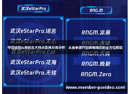 夺冠级别比赛的五大特点及其分类分析：从竞争激烈到策略博弈的全方位解读